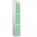 Laminate Splash Door Lockers Withsloping Top - 3 Compartment - Vibrant Green Doors 415054