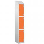 Laminate Splash Door Lockers Withsloping Top - 3 Compartment - Clementine Doors 415055