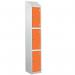 Laminate Splash Door Lockers Withsloping Top - 3 Compartment - Clementine Doors 415055