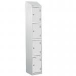 Laminate Splash Door Locker Withsloping Top - 4 Compartment - Light Grey Doors 415059