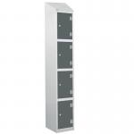 Laminate Splash Door Locker Withsloping Top - 4 Compartment - Graphite Grey Doors 415060