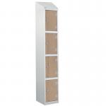Laminate Splash Door Locker Withsloping Top - 4 Compartment - Oak Doors 415061