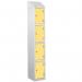 Laminate Splash Door Locker with Slopingtop - 4 Compartment - Spectrum Yellow Doors 415063