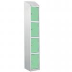 Laminate Splash Door Locker Withsloping Top - 4 Compartment - Vibrant Green Doors 415064