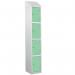 Laminate Splash Door Locker Withsloping Top - 4 Compartment - Vibrant Green Doors 415064