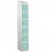 Laminate Splash Door Locker Withsloping Top - 6 Compartment - Aquamarine Doors 415068