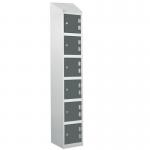 Laminate Splash Door Locker Withsloping Top - 6 Compartment - Graphite Grey Doors 415070