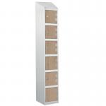Laminate Splash Door Locker Withsloping Top - 6 Compartment - Oak Doors 415071