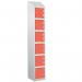 Laminate Splash Door Locker Withsloping Top - 6 Compartment - Spectrum Red Doors 415072
