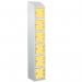 Laminate Splash Door Locker with Slopingtop - 6 Compartment - Spectrum Yellow Doors 415073