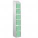 Laminate Splash Door Locker Withsloping Top - 6 Compartment - Vibrant Green Doors 415074