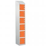 Laminate Splash Door Locker Withsloping Top - 6 Compartment - Clementine Doors 415075