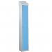Laminate Splash Door Lockers Withsloping Top - 1 Compartment - Campanula Blue Door 415077