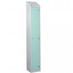 Laminate Splash Door Lockers Withsloping Top - 1 Compartment - Aquamarine Door 415078