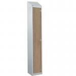 Laminate Splash Door Lockerswith Sloping Top - 1 Compartment - Oak Door 415081