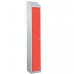 Laminate Splash Door Lockers Withsloping Top - 1 Compartment - Spectrum Red Door 415082