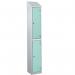 Laminate Splash Door Lockers Withsloping Top - 2 Compartment - Aquamarine Doors 415088