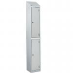 Laminate Splash Door Lockers Withsloping Top - 2 Compartment - Light Grey Doors 415089