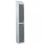 Laminate Splash Door Lockers Withsloping Top - 2 Compartment - Graphite Grey Doors 415090