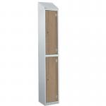 Laminate Splash Door Lockerswith Sloping Top - 2 Compartment - Oak Doors 415091
