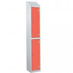 Laminate Splash Door Lockers Withsloping Top - 2 Compartment - Spectrum Red Doors 415092