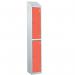 Laminate Splash Door Lockers Withsloping Top - 2 Compartment - Spectrum Red Doors 415092