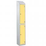 Laminate Splash Door Lockers Withsloping Top - 2 Compartment - Spectrum Yellow Doors 415093