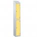 Laminate Splash Door Lockers Withsloping Top - 2 Compartment - Spectrum Yellow Doors 415093