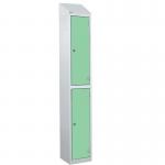 Laminate Splash Door Lockers Withsloping Top - 2 Compartment - Vibrant Green Doors 415094
