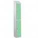 Laminate Splash Door Lockers Withsloping Top - 2 Compartment - Vibrant Green Doors 415094