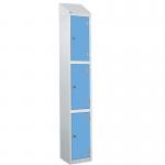 Laminate Splash Door Lockers Withsloping Top - 3 Compartment - Campanula Doors 415097