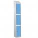 Laminate Splash Door Lockers Withsloping Top - 3 Compartment - Campanula Doors 415097