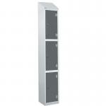 Laminate Splash Door Lockers Withsloping Top - 3 Compartment - Graphite Grey Doors 415100