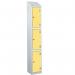 Laminate Splash Door Lockers Withsloping Top - 3 Compartment - Spectrum Yellow Doors 415103
