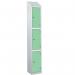 Laminate Splash Door Lockers Withsloping Top - 3 Compartment - Vibrant Green Doors 415104