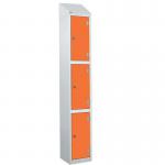 Laminate Splash Door Lockers Withsloping Top - 3 Compartment - Clementine Doors 415105