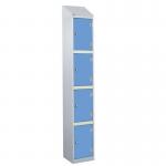 Laminate Splash Door Lockers Withsloping Top - 4 Compartment - Campanula Blue Doors 415107