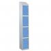 Laminate Splash Door Lockers Withsloping Top - 4 Compartment - Campanula Blue Doors 415107