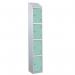 Laminate Splash Door Lockers Withsloping Top - 4 Compartment - Aquamarine Doors 415108