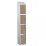 Laminate Splash Door Lockerswith Sloping Top - 4 Compartment - Oak Doors 415111