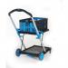 Large twin shelf folding trolley with folding basket 415221