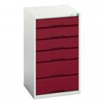 Medium Duty Greyred Drawer Cabinets,1 X 100 Mm, 3 X 125 mm and 2 X 175 mm Drawers 415498