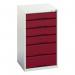 Medium Duty Greyred Drawer Cabinets,1 X 100 Mm, 3 X 125 mm and 2 X 175 mm Drawers 415498