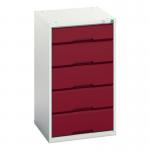 Medium Duty Greyred Drawercabinets, 1 X 125 mm and 4 X 175 mm Drawers 415501