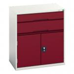 Medium Duty Greyred Drawer Cabinets,1 X 125 Mm, 1 X 175 mm Drawers and 1 X 525 mm Cupboard 415504