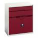 Medium Duty Greyred Drawer Cabinets,1 X 125 Mm, 1 X 175 mm Drawers and 1 X 525 mm Cupboard 415504