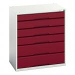 Medium Duty Greyred Drawer Cabinets,1 X 100 Mm, 3 X 125 mm and 2 X 175 mm Drawers 415507