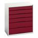 Medium Duty Greyred Drawer Cabinets,1 X 100 Mm, 3 X 125 mm and 2 X 175 mm Drawers 415507