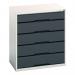 Medium Duty Greyanthracite Drawercabinets,1 X 125 mm and 4 X 175 mm Drawers 415509
