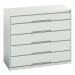 Verso Static Greygrey Drawer Cabineth X W X D 900 X 1050 X 550 with 5 Drawers 415511